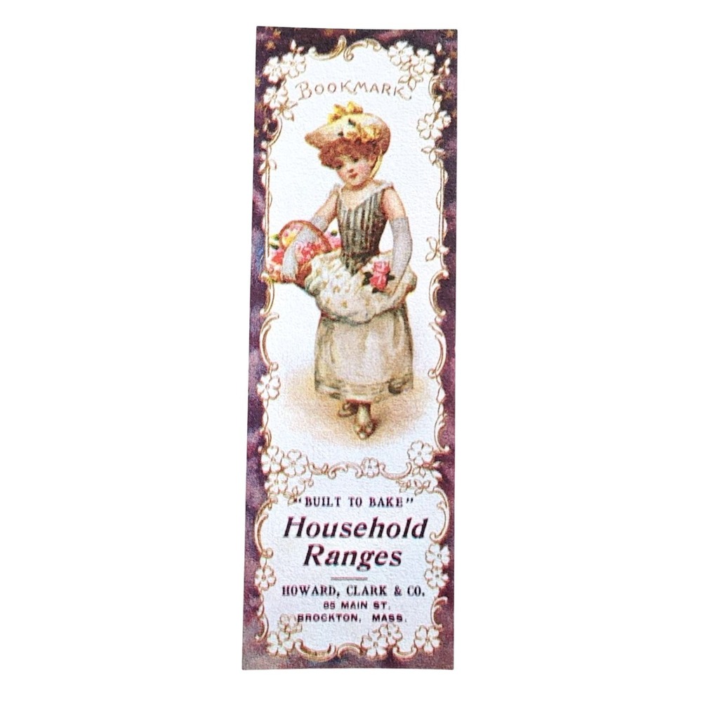 Vintage 70s Howard Clark & Co Bake Bookmark Evergreen Press- 1800s Advertisement